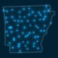 Arkansas network map. Royalty Free Stock Photo