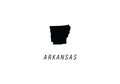 Arkansas outline map black USA state borders black vector illustration