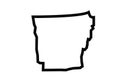 Arkansas outline map USA state shape