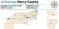 Arkansas, Perry county map