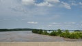 Arkansas River Flooding spring of 2019, Downstream of the Robert S. Kerr Lock and Dam, water covers fields Royalty Free Stock Photo