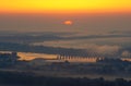 Arkansas River Valley at Sunrise, Arkansas Royalty Free Stock Photo