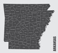 Arkansas county map Royalty Free Stock Photo