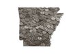 Arkansas State Map Outline with Piles of Nickels, Money Concept Royalty Free Stock Photo