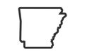 Arkansas outline symbol. US state map. Vector illustration