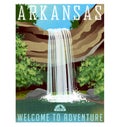 Arkansas travel poster or sticker. Royalty Free Stock Photo