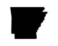 Arkansas US Map. AR USA State Map. Black and White Arkansan State Border Boundary Line Outline Geography Territory Shape Vector Il