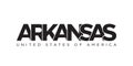 Arkansas, USA typography slogan design. America logo with graphic city lettering for print and web