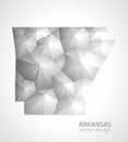 Arkansas vector grey and silver polygonal mosaic 3d map Royalty Free Stock Photo