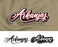 Arkansas vector handwritten lettering design