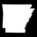 Arkansas vector map silhouette. High detailed illustration. United state of America country Royalty Free Stock Photo