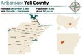 Arkansas - Yell county map Royalty Free Stock Photo