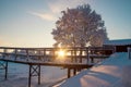 Arkhangelsk region. Winter in the vicinity of the village Levkovka Royalty Free Stock Photo