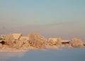 Arkhangelsk region. Winter in the vicinity of the village Levkovka Royalty Free Stock Photo