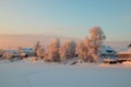 Arkhangelsk region. Winter in the vicinity of the village Levkovka Royalty Free Stock Photo