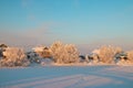 Arkhangelsk region. Winter in the vicinity of the village Levkovka Royalty Free Stock Photo