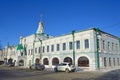 Arkhangelsk, Russia, February, 20, 2018. Cars are near the church of saints Zosima, Savvatiy and Herman of Solovki. The metochion Royalty Free Stock Photo