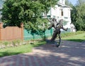 ARKHANGELSK, RUSSIA - July, 29, 2023: statue of Stepan Pisakhov on Chumbarov-Luchinsky street Royalty Free Stock Photo