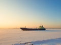 Arkhangelsk. Sunny winter day on the Bank of the Northern Dvina. January