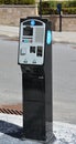 Arking pay station, Drivers use cash or a credit card Royalty Free Stock Photo