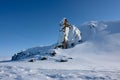 Arktic Chukotka. Cliffs protruding from the snow. Royalty Free Stock Photo