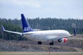 Scandinavian Airlines, SAS, Boeing 737 - 76N landing Royalty Free Stock Photo