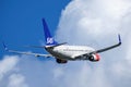 SAS Scandinavian Airlines, Boeing 737 - 700 take off Royalty Free Stock Photo