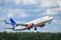 SAS Scandinavian Airlines, Boeing 737 - 800 take off Royalty Free Stock Photo