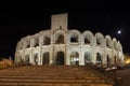 Arles Amphitheatre at night, France