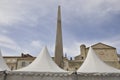 Arles, 9th september: Obelisk Monument from Place de la Republique Square in Arles, France