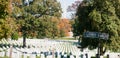 Arlington Cemetery and sign to JFK grave and Tomb of Unkown Royalty Free Stock Photo