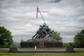 Arlington, VA, USA; June 01 2015: Marine Corps War Memorial after sunset, Arlington VA. Also known as the Iwo Jima Memorial