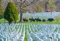 Arlington, Virginia, USA, April 2018: US Army marine funeral coffin on the horse coach Royalty Free Stock Photo