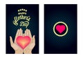 Happy Mothers Day -illustration - women`s hands hold the heart