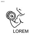 Arm, bicep, strong hand icon cartoon