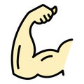 Arm biceps icon color outline vector Royalty Free Stock Photo