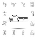 arm, bone, break icon. Simple thin line, outline vector element of Bone injury icons set for UI and UX, website or mobile Royalty Free Stock Photo