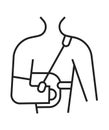 Arm brace icon are shown. Orthopaedic rehabilitation icon vector