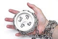Arm chained with a clock