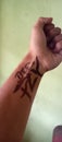 arm with a doodle of tribal art Royalty Free Stock Photo