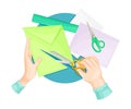 Arm Engaged in Origami or Art of Paper Folding Vector Illustration