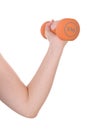 Arm and hand holding a dumbbell