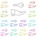 Arm, house, key multi color icon. Simple thin line, outline vector of real estate icons for ui and ux, website or mobile Royalty Free Stock Photo