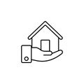 arm, house, save icon. Simple thin line, outline vector of Real Estate icons for UI and UX, website or mobile application