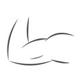 Arm line icon, arm muscle outlines, biceps triceps, athletic structure bodybuilding