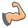 Arm Muscle filled outline icon, fitness and sport Royalty Free Stock Photo