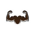 Arm muscle silhouette logo biceps icon