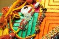 Arm necklace decorated with bead, shell ,jewelry of Indian bridegroom wedding dress decoration for wearing and cerebrate ceremony,