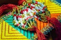 Arm necklace decorated with bead, shell ,jewelry of Indian bridegroom wedding dress decoration for wearing and cerebrate ceremony,