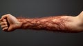 Intricate Macro Photography: Forearm With Intertwined Hair And Tendons Royalty Free Stock Photo